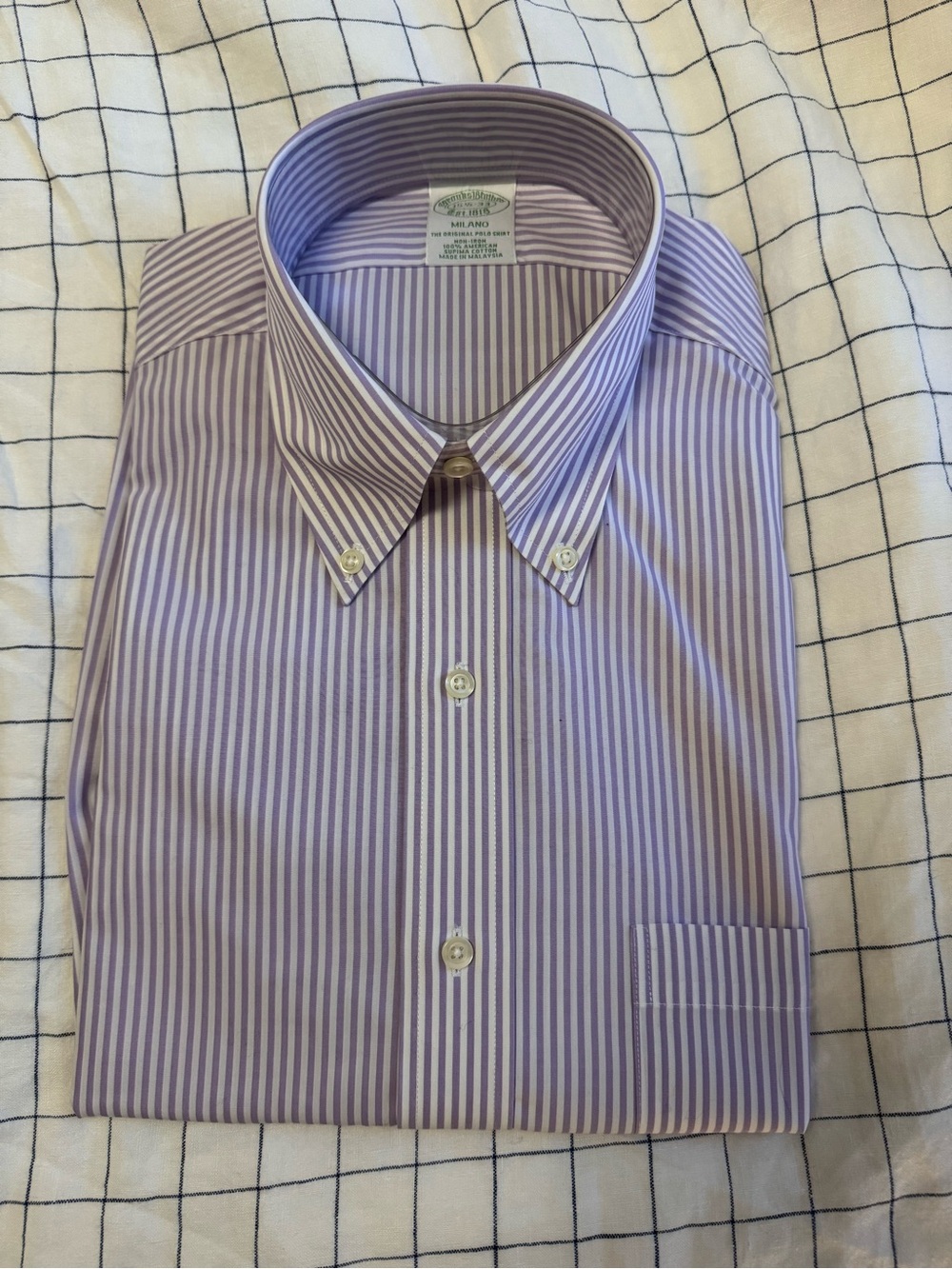 Brooks Brothers Men's dress shirt size 15½-33 purple stripe